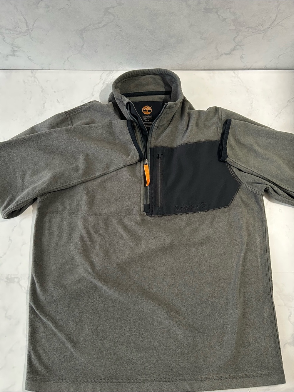 Timberland Men’s Medium Gray Fleece Half Zip Pullover Outdoor Jacket